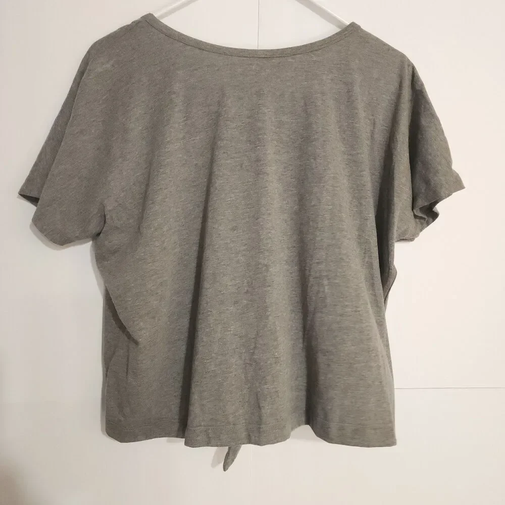 A45 Under Armour Front-Tie Cropped / Peek Hole T-Shirt - Charcoal Grey - NWT -XL - Picture 2 of 6
